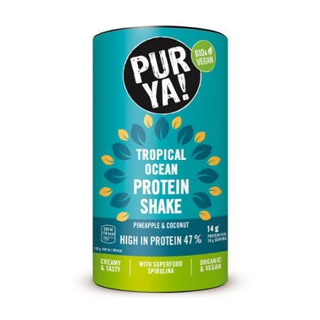 PURYA! Protein Shake, Tropical Ocean Spirulina, BIO, 480g