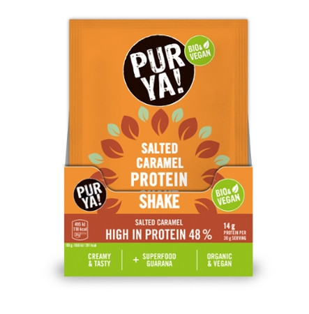 PURYA! Protein Shake, Salted Caramel Guarana, BIO, 30g