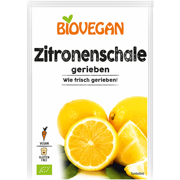 BIOVEGAN Zitronenschale gefriergetrocknet, gerieben, BIO