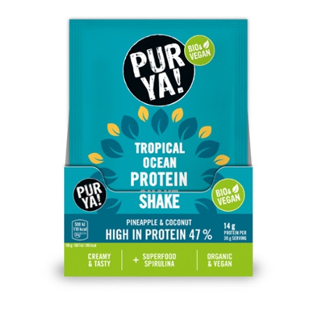 PURYA! Protein Shake, Tropical Ocean Spirulina, BIO, 30g
