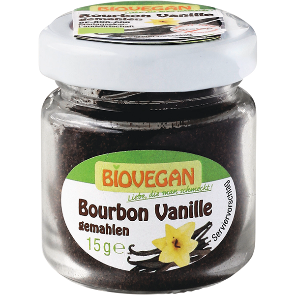 BIOVEGAN Vanille Bourbon gemahlen im Glas, BIO