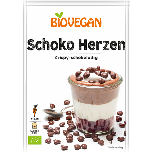 BIOVEGAN Herzen Schoko Reisschokolade, BIO