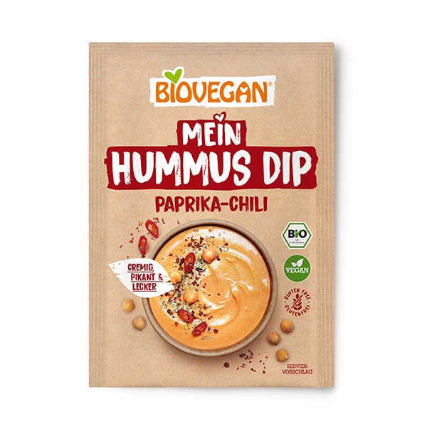 BIOVEGAN Mein Hummus-Dip, Paprika-Chili, Bio