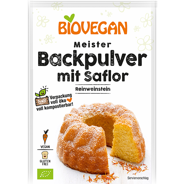 BIOVEGAN Meister Backpulver mit Saflor