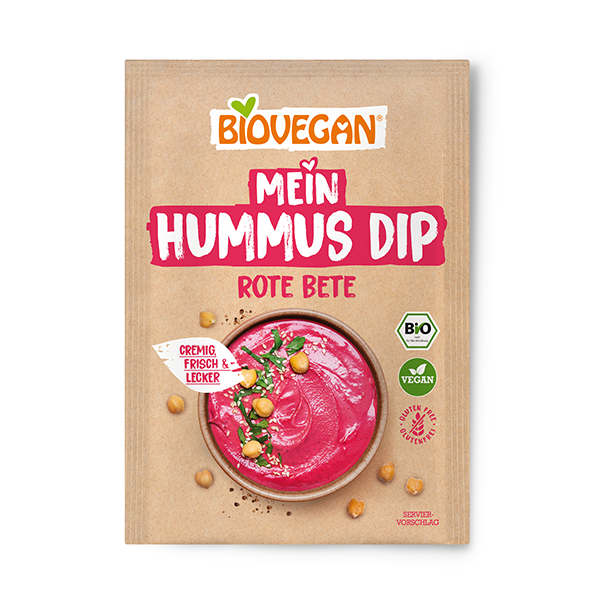 BIOVEGAN Mein Hummus-Dip, rote Bete